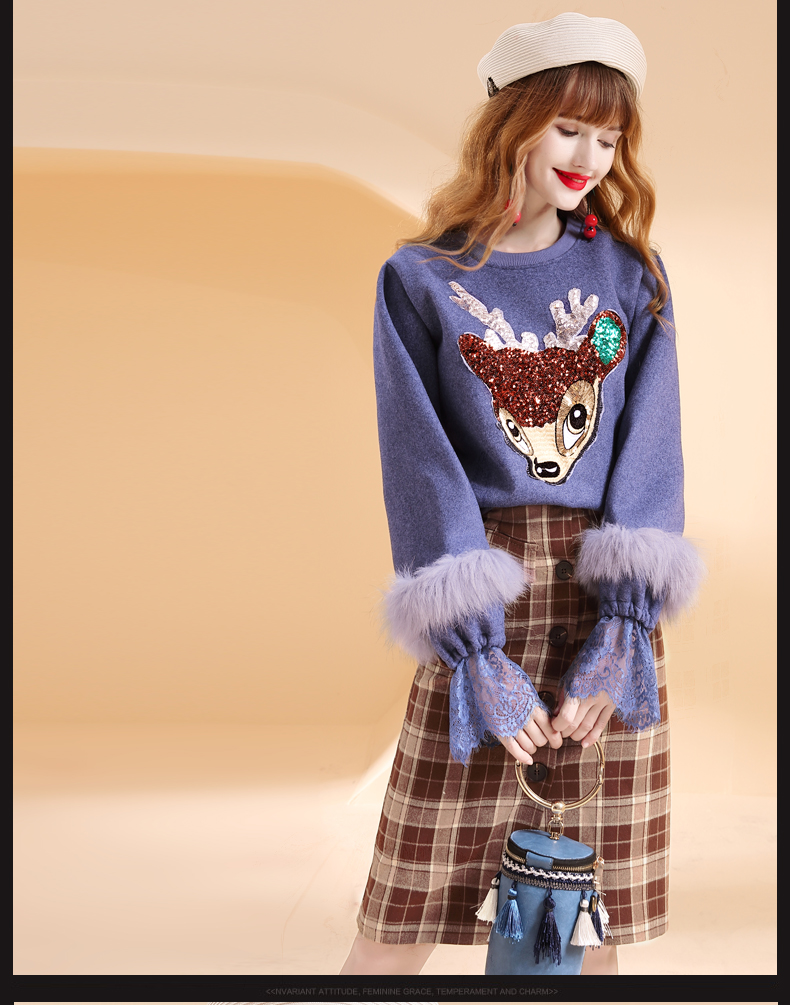 芙娜妮蕾丝拼接连衣裙右侧