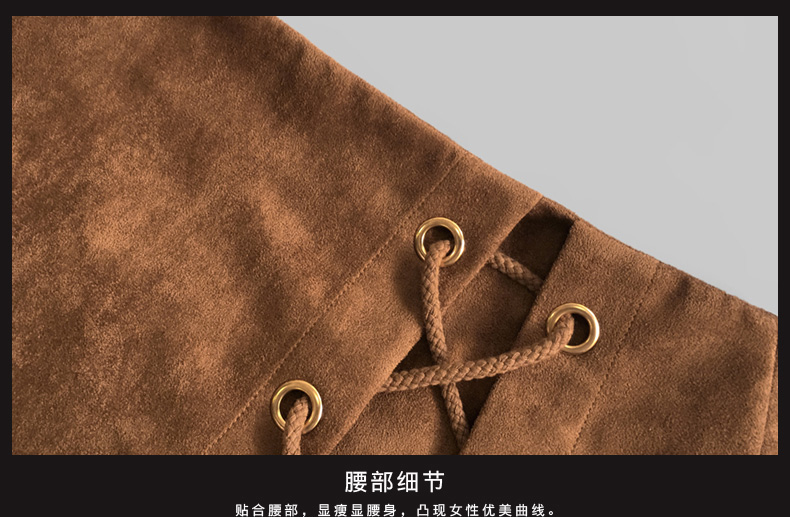 芙娜妮金丝绒卫衣两件套连衣裙腰部