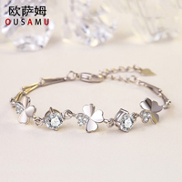 纯银简约个性四叶草首饰