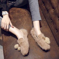 秋冬韩版百搭加绒豆豆鞋