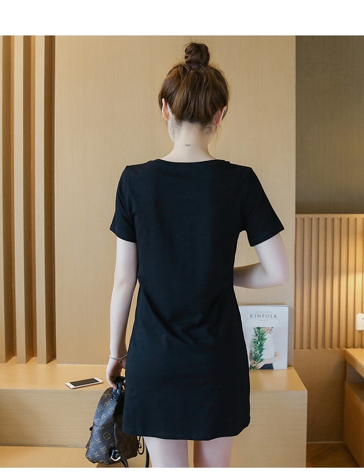 夏季韩版休闲时尚连衣裙黑色背面